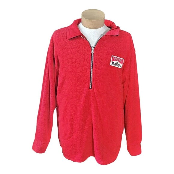 Vintage 90’s Marlboro Fleece 1/2 Zip Buffalo Reversible Pullover Sweatshirt - Picture 1 of 5